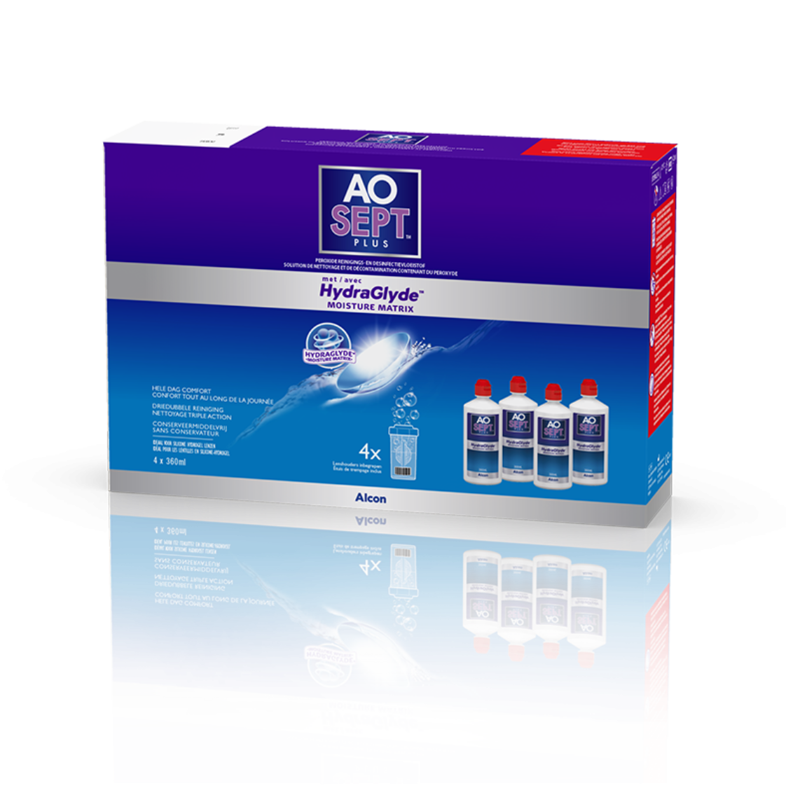 Alcon Aosept Hydraglyde 4x360ml Boite